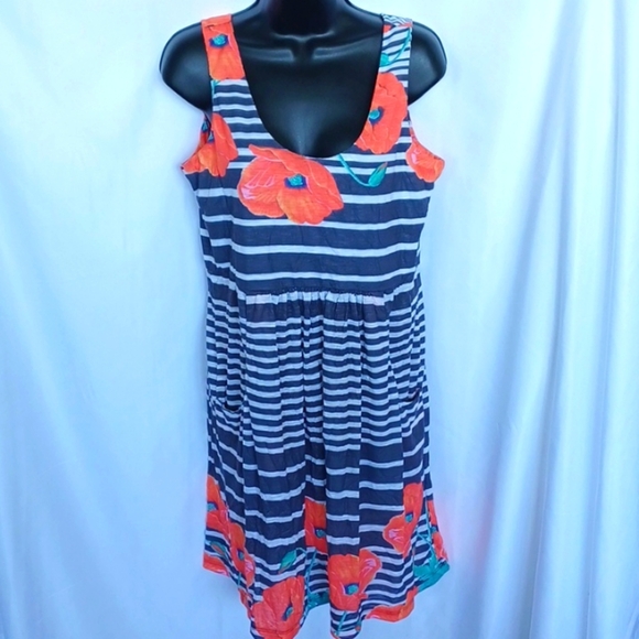 Tango Mango Sleeveless Floral striped Dress - Picture 1 of 7